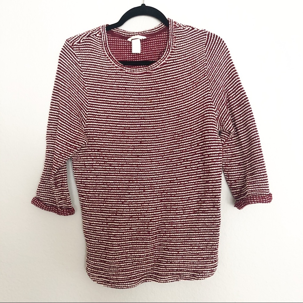H&M Maroon striped sweater